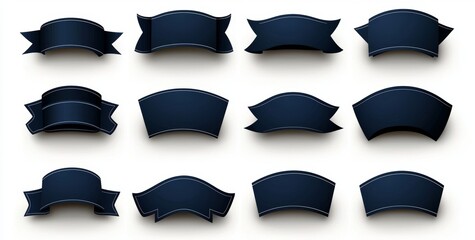 Poster - Set of ribbons and banners. Blue ribbon color. Isolated modern ribbons on a flat background. Set of ribbons and banners. Vector.