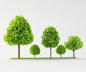 Graphic design collection of trees isolated on white backgrounds suitable for web and print