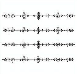 Poster - Set of chapter dividers and delimiters. Scroll frames with elegant swirls, text separators, line and wave decorations for paper documents and certificates. Isolated modern elements.