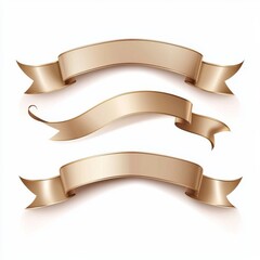 Poster - A golden ribbon tape banner flag bow with a classic glossy scroll design.