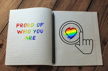 Poster - A notebook with a rainbow heart