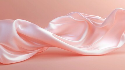 Poster - elegant pink silk fabric draped artistically on a soft background showcasing its luxurious texture d