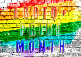 Poster - A rainbow with the words Lgbtq Pride Month written on it