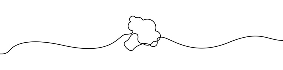Poster - Broccoli icon one line continuous drawing vector. One line Broccoli icon vector background. cauliflower icon. Continuous outline of a Broccoli icon.