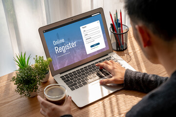 Poster - online registration form for modish form filling on the internet website