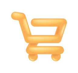 Wall Mural - shopping cart golden color icon