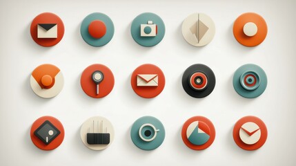 Poster - Colorful Icons Collection for Modern Interface Design