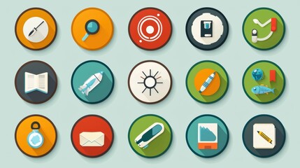 Poster - Colorful Icons Collection for Digital Design Projects