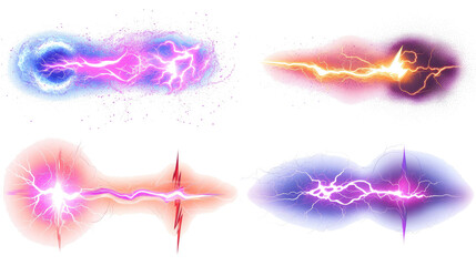 Poster - vector lightning collection of diverse electric energy designs generative ai