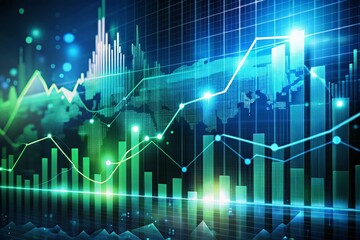 Poster - Stock Market Animation Loop with Silhouette Background for Financial Visuals