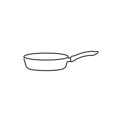 Poster - Frying pan line icon. Kitchen utensils pan outline. Kitchen utensils for frying food vector. Pan vector. Roasting vector icon.
