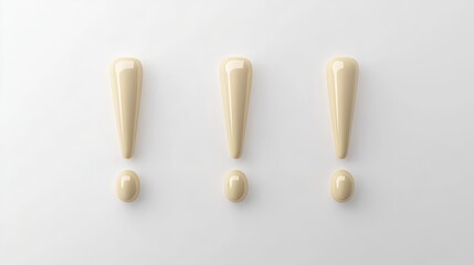 Poster - Creative Exclamation Marks Rendered With a Smooth Beige Finish Generative AI