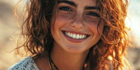 Poster - Radiant Smile of a Happy Woman