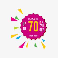 Sale up to 70% off label sticker, Gold round circle zigzag Edge badge icons for advertising discount product ,Golden vector design shiny for packaging design element or shopping website