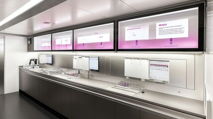 Poster - Modern Laboratory Interior with Screens and Equipment