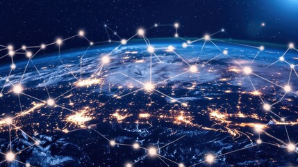 Poster - A Global Network of Interconnected Cities Illuminated at Night