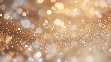 Poster - a shimmering golden background with sparkling bokeh lights creating a festive atmosphere during even