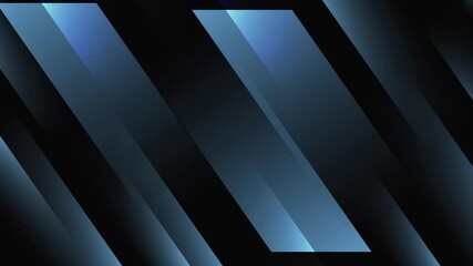 Wall Mural - abstract animation art blue color geometric on plain black background