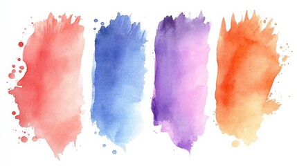 Poster - Delicate Watercolor Haggis Stock Photograph Set | Soft Pastel Colors, Simple Abstract Design | Clipart Bundle on White Background