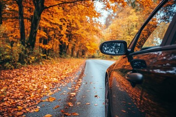 Wall Mural - a car is parked on the side of the road