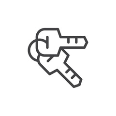 Keys icon Thin outline art symbol