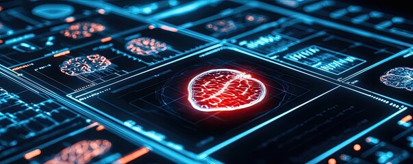 Poster - Digital representation of brain scans in a tech-inspired interface