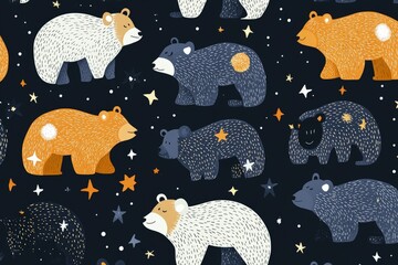 a bunch of bears that are in the night sky