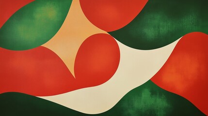 Poster - vibrant abstract art with bold colors and flowing shapes displayed on a textured canvas in a modern 