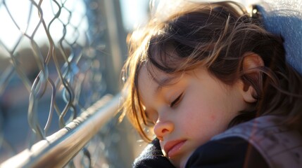 Sticker - Sleeping Child by the Fence