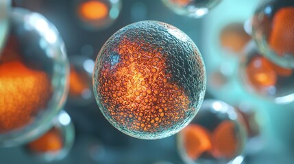 Aufkleber - Colorful cell illustration with glowing details on a soft background
