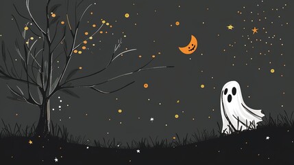 Night_black_minimalist_cartoon_Halloween_ghost