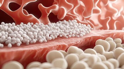 Poster - Close-up view of cellular structures, showcasing intricate details and textures.