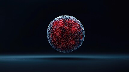 Poster - Abstract representation of a molecular structure with red and blue hues.
