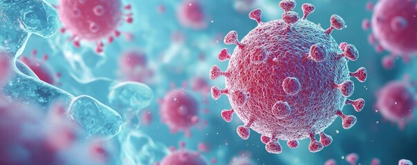 Aufkleber - 3D rendering of virus structure, white isolate background.