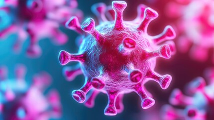 Aufkleber - Colorful virus model on a dark background, detailed and visually striking.