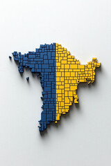 Map of India in blue and yellow colors.