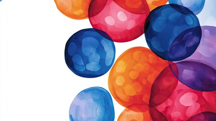 Poster - Colorful abstract bubbles on a white isolated background.
