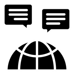 Canvas Print - global chat icon