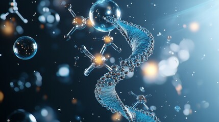 Poster - A captivating visual representation of advanced epigenetic and microbiome research, showcasing the intricate interplay of DNA, molecules, and the environment.