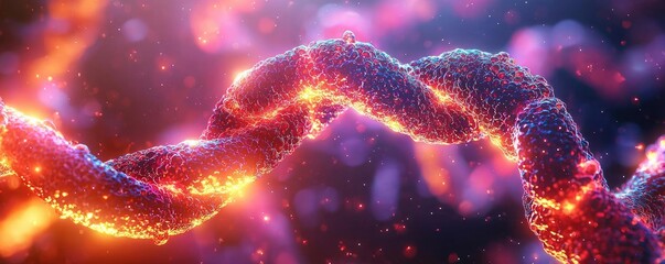 Aufkleber - Colorful molecular structure on a dark background, showcasing intricate details.