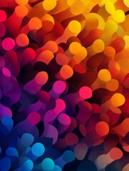 Poster - Vibrant abstract illustration of a crowd symbolizing unity, diversity, digital connection, community, and energy.