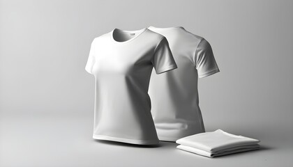 Stylish mock-up of blank white womens hoodie and t-shirt displaying minimalist fashion design