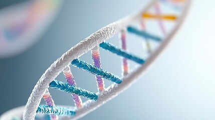 Aufkleber - Close-up of a DNA helix model on a soft gradient background.