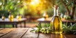 © Udomner - Delicious olive oil bottle on a table at an Olive Garden restaurant , culinary, Italian cuisine, dipping, condiment