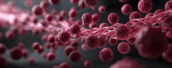 Aufkleber - Abstract representation of red cells flowing in a dynamic motion.