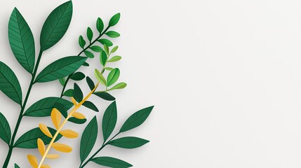 Poster - Colorful foliage on a white isolated background.