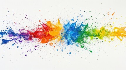 Aufkleber - Vibrant splash of colors creating a beautiful gradient across a white background.
