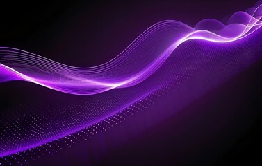 Wall Mural - fluorescent glowing purple light waves