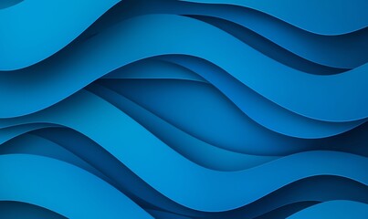 Poster - Vibrant blue paper waves create a dynamic texture, perfect for backgrounds or design projects showcasing fluidity and modernity.