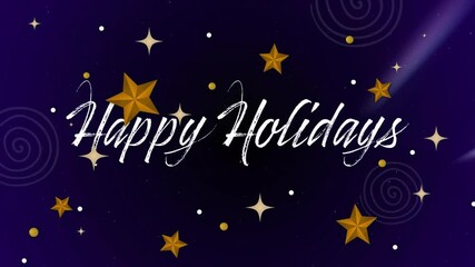 Poster - animation of happy holidays text over christmas decorations background